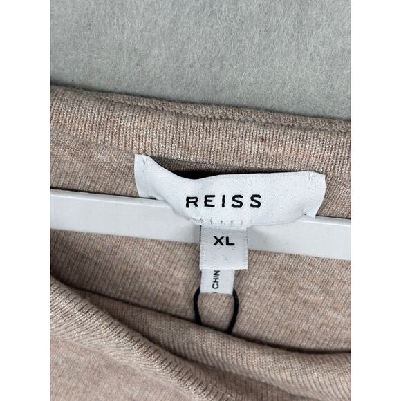 Reiss Claudine Women's Draped Knitted Dress Beige Nude Size XL‎ NWT $330 - Picture 6 of 6